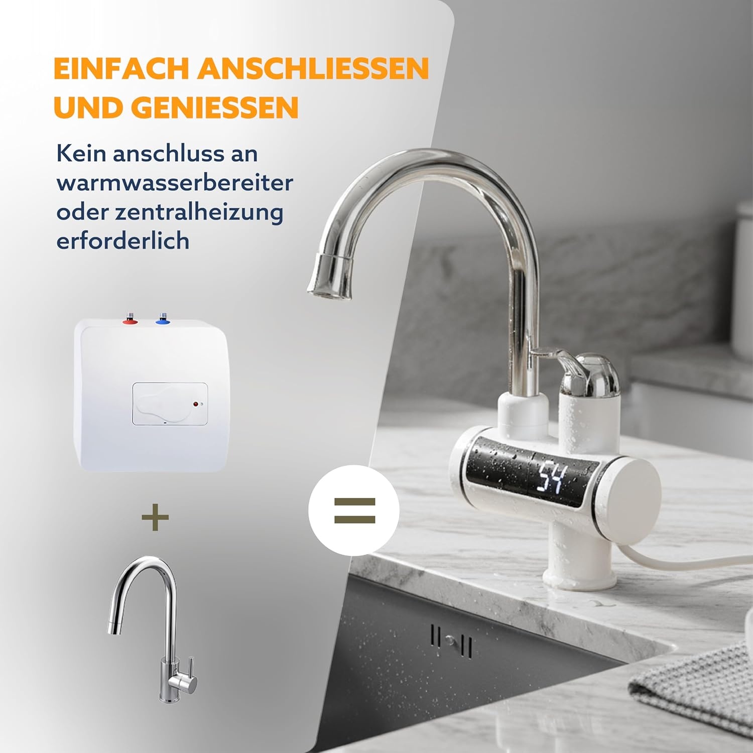 Elektrische Warmwaterkraan 33% Korting - Direct Warm Water!