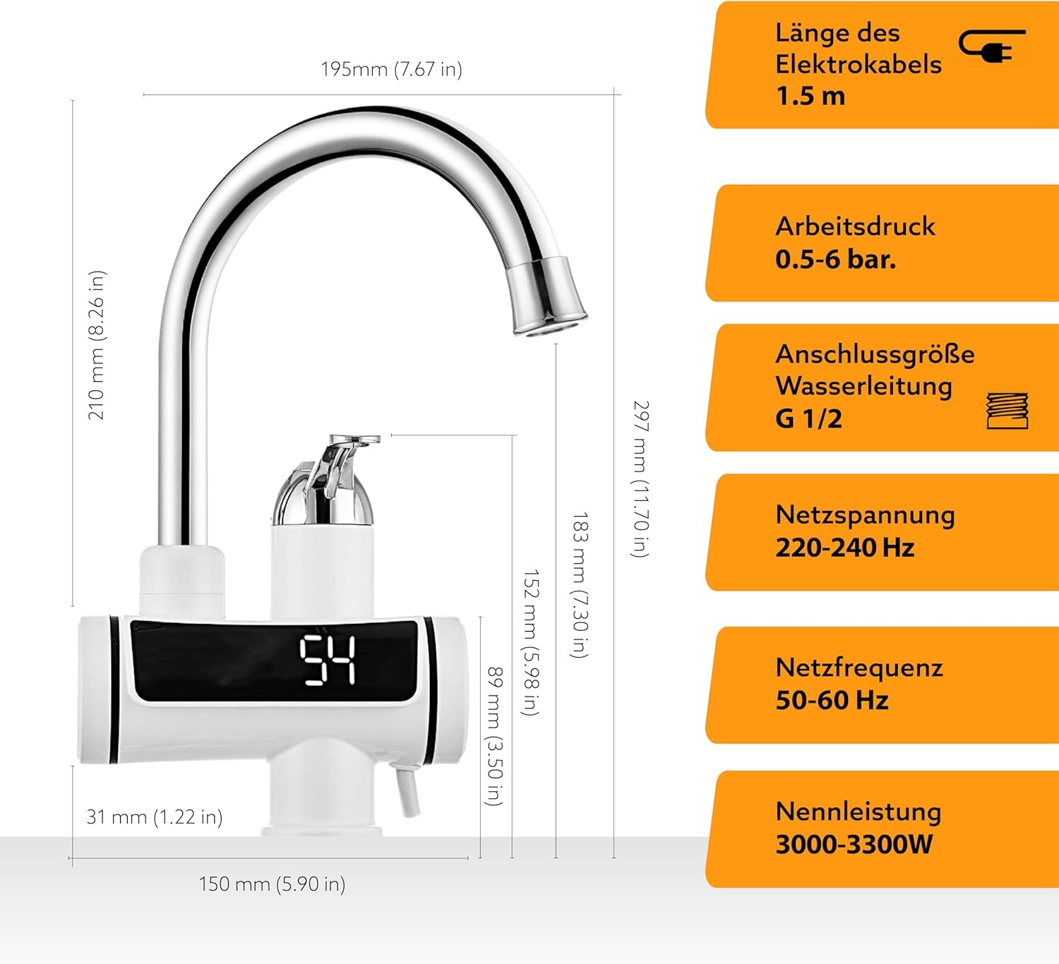Elektrische Warmwaterkraan 33% Korting - Direct Warm Water!