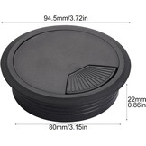 Kabeldoorvoer voor bureau, 80 mm, zwart, kunststof, kabeldoorvoer, ideaal voor kabelbescherming, kabelgoot, 2 stuks