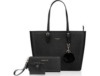 Dames Laptoptas Handtas Zwart PU Leer 28% Korting