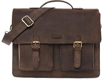 Leren Aktetas Donkerbruin - 35% Korting | Laptops tot 15"