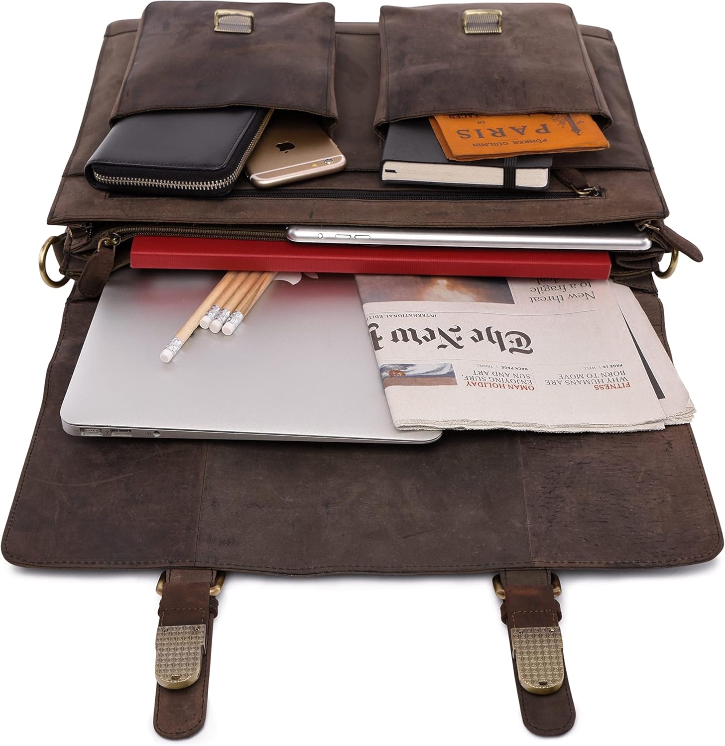 Leren Aktetas Donkerbruin - 35% Korting | Laptops tot 15"