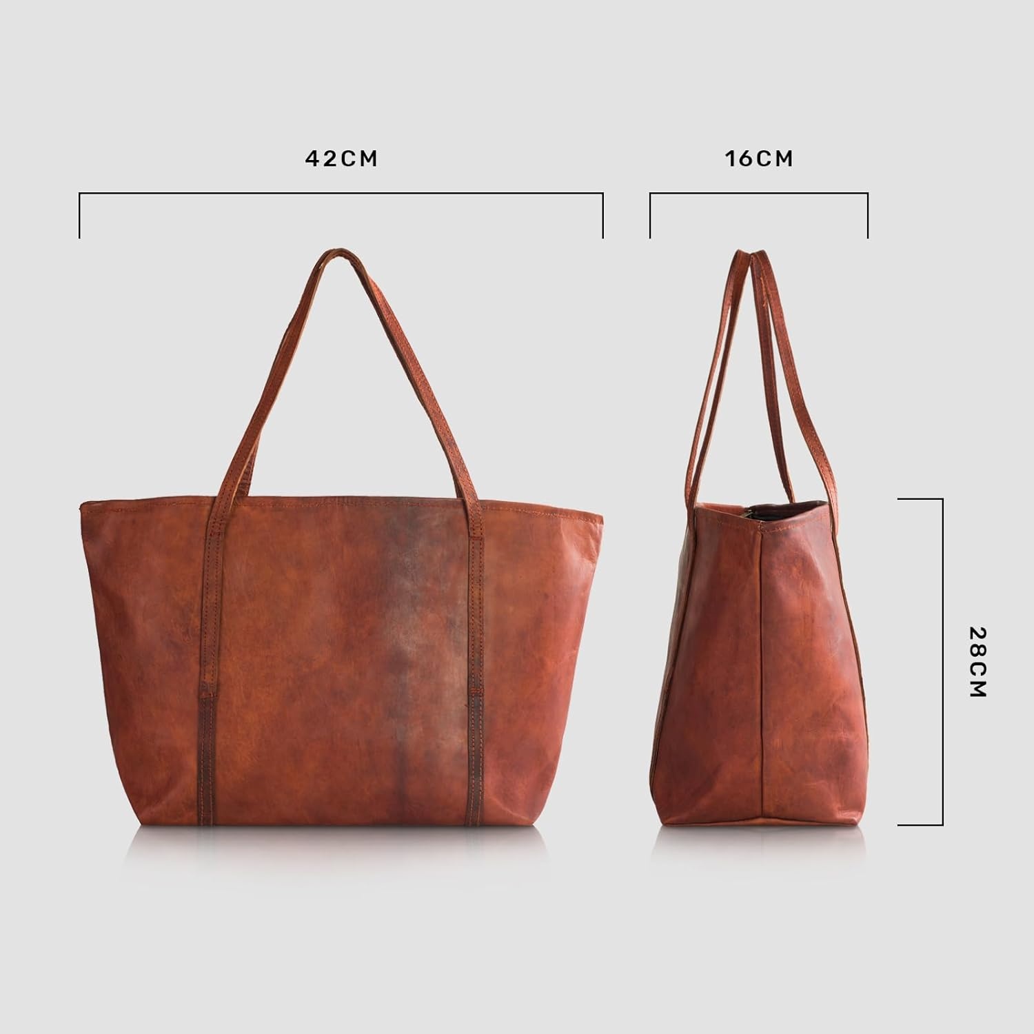 Roodbruine Vintage Leren Dames Schoudertas (34% korting)