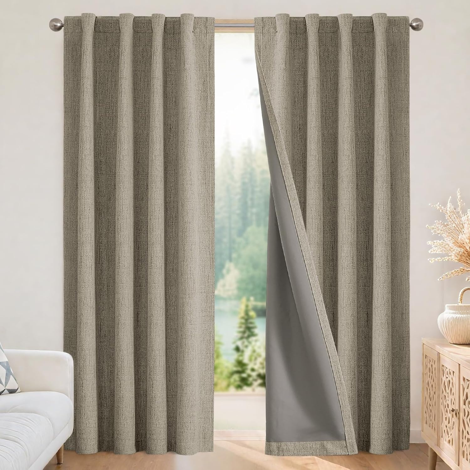 Verduisterende Gordijnen Linnenlook 140x220cm (2 stuks) | -34%
