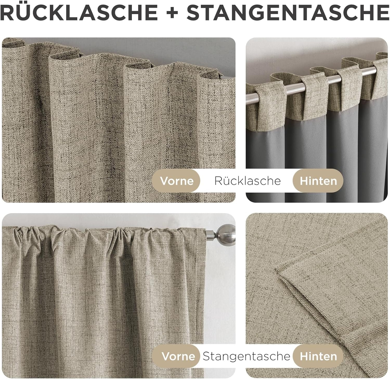 Verduisterende Gordijnen Linnenlook 140x220cm (2 stuks) | -34%