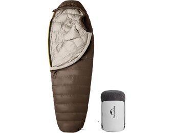 Slaapzak Outdoor -15°C | 700g Dons | Maat L Donkerbruin | 30% Korting
