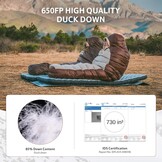 Slaapzak Outdoor -15°C | 700g Dons | Maat L Donkerbruin | 30% Korting