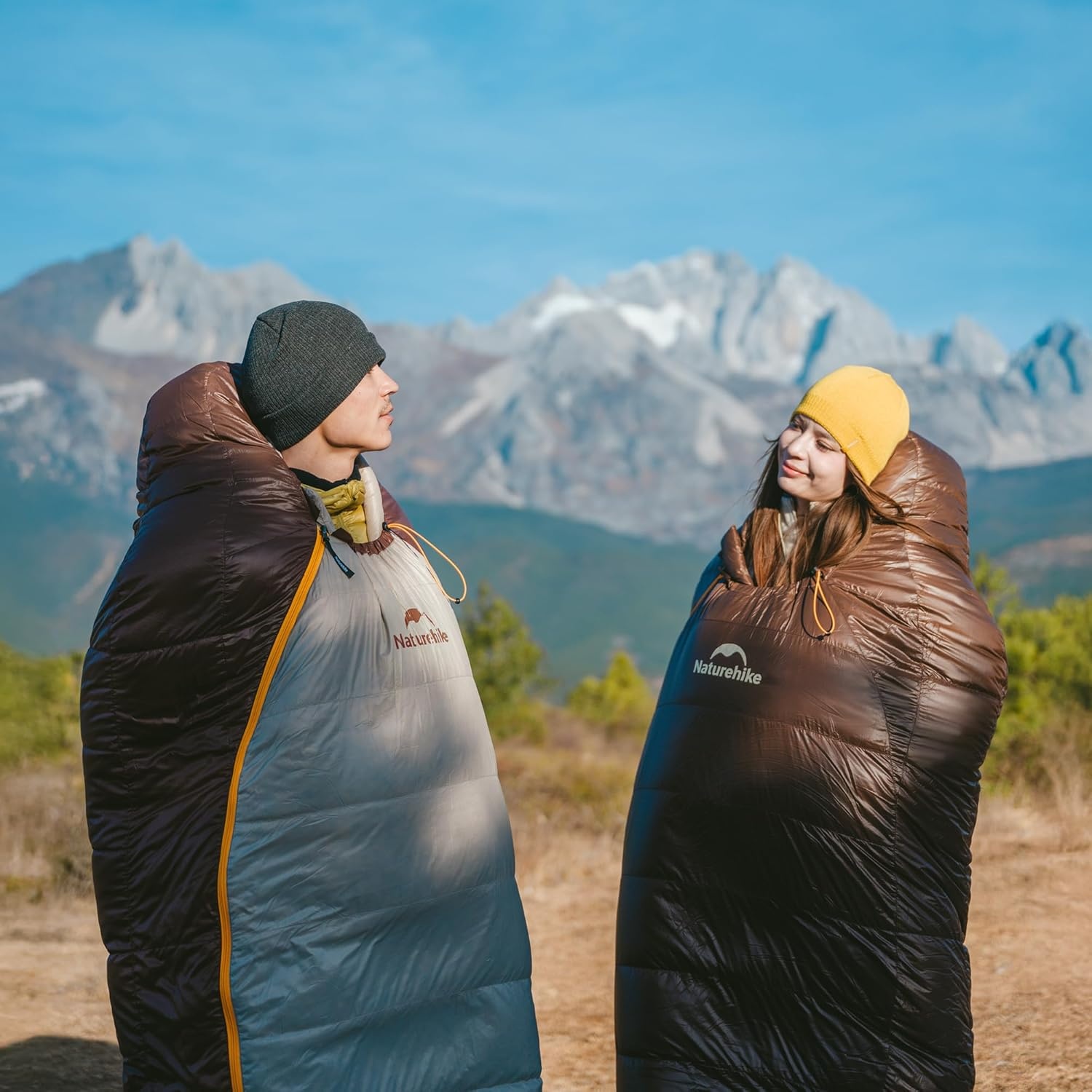 Slaapzak Outdoor -15°C | 700g Dons | Maat L Donkerbruin | 30% Korting