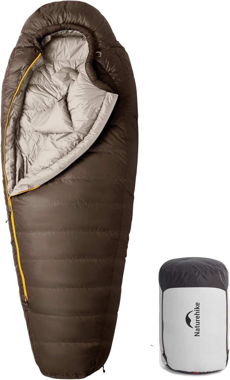 Slaapzak Outdoor -15°C | 700g Dons | Maat L Donkerbruin | 30% Korting