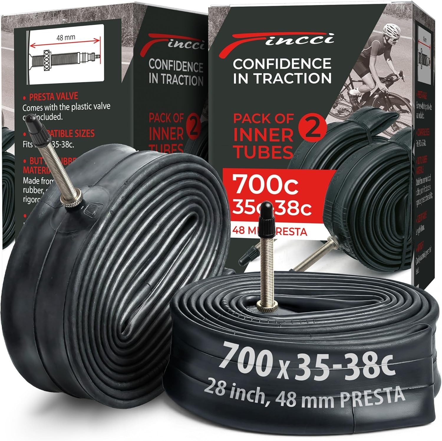 Fietsbinnenbanden 700x32-38c (2 stuks) met 48mm Presta ventiel - 75% Korting!
