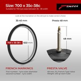 Fietsbinnenbanden 700x32-38c (2 stuks) met 48mm Presta ventiel - 75% Korting!