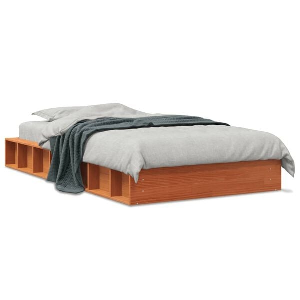 vidaXL Bedframe Grenenhout Wasbruin 100x200cm | 34% Korting