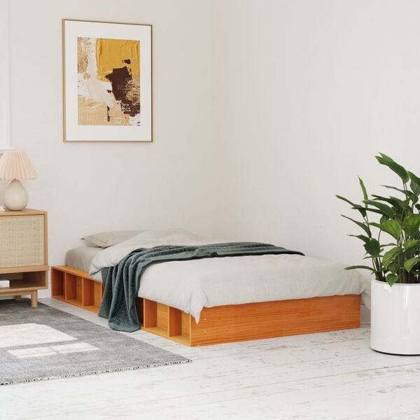 vidaXL Bedframe Grenenhout Wasbruin 100x200cm | 34% Korting