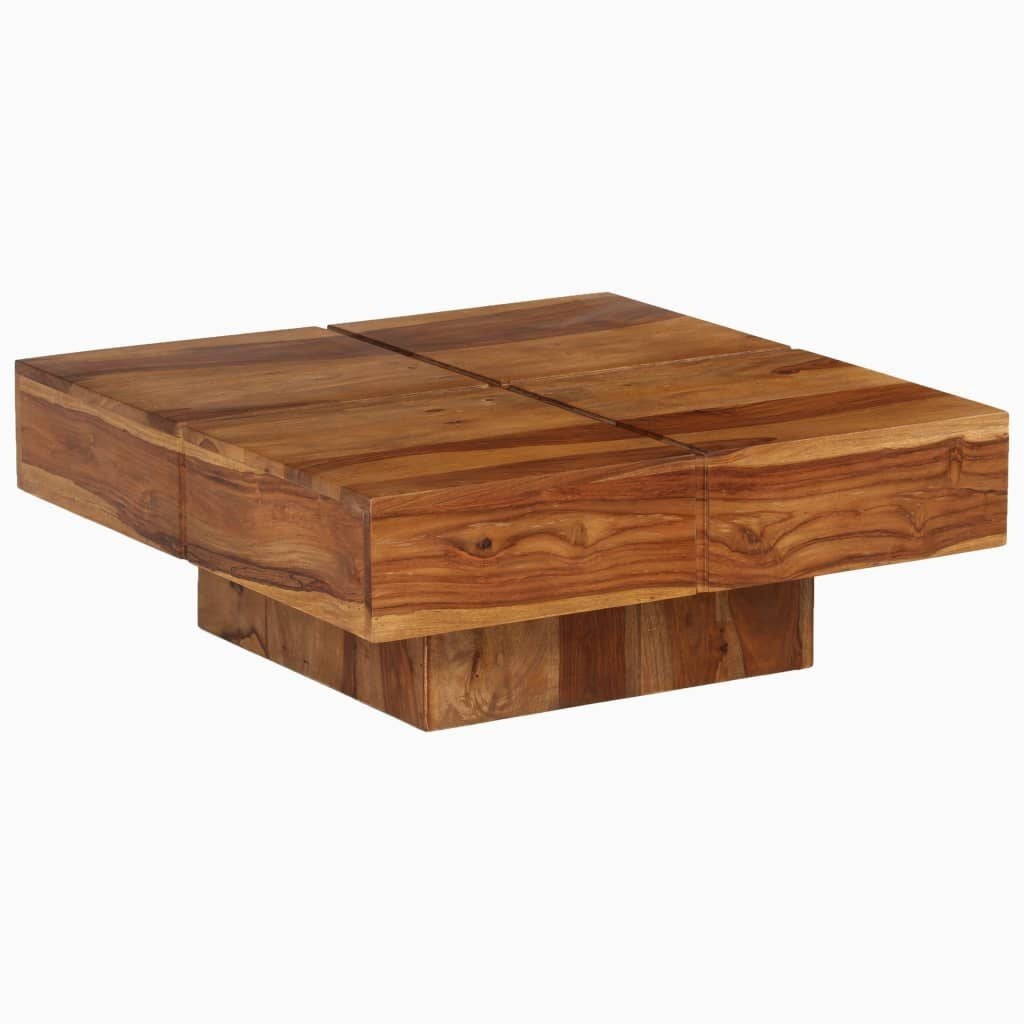 Massief Acaciahout Salontafel 80x80cm - 41% Korting!