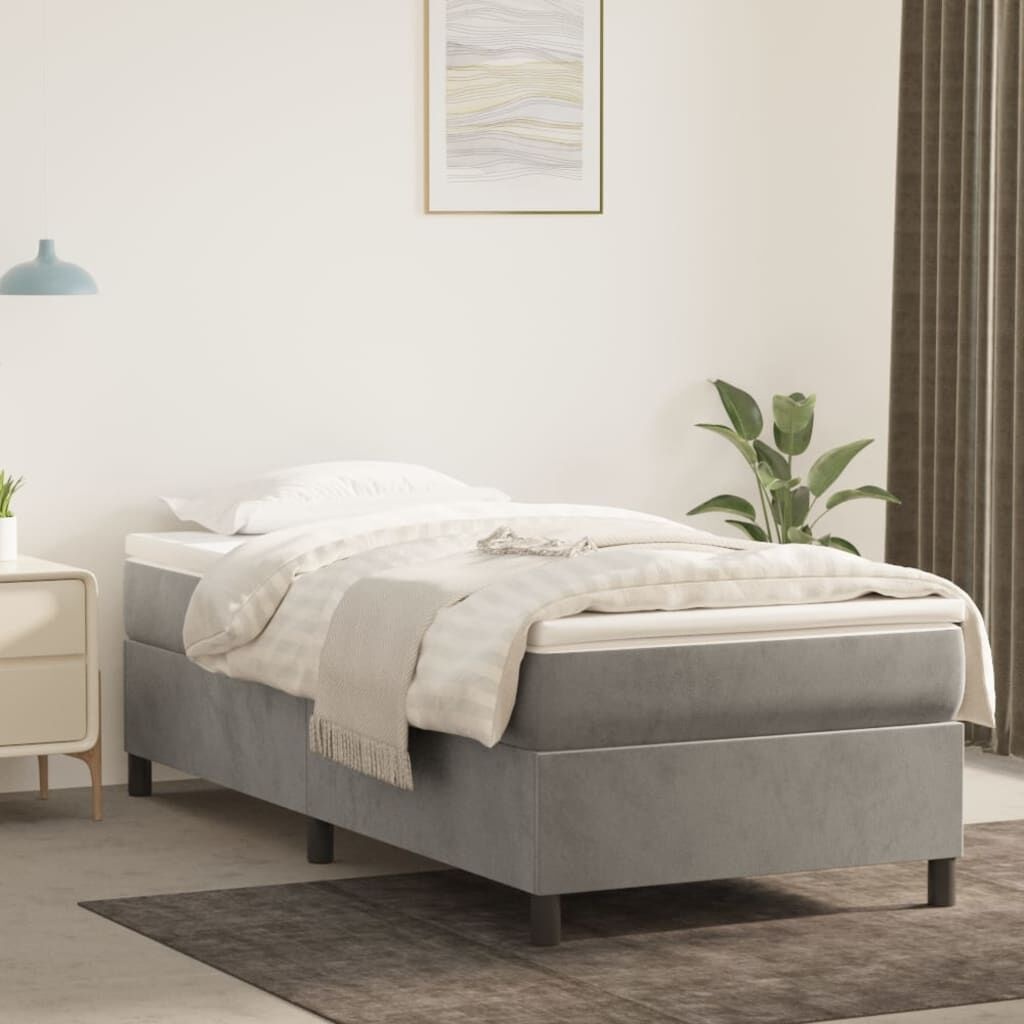 Lichtgrijs Fluweel Bedframe 90x200cm - 34% Korting!