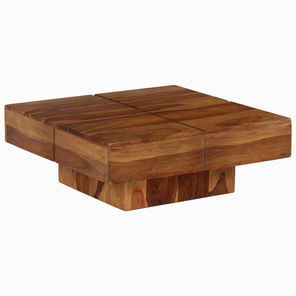 Massief Acaciahout Salontafel 80x80cm - 41% Korting!
