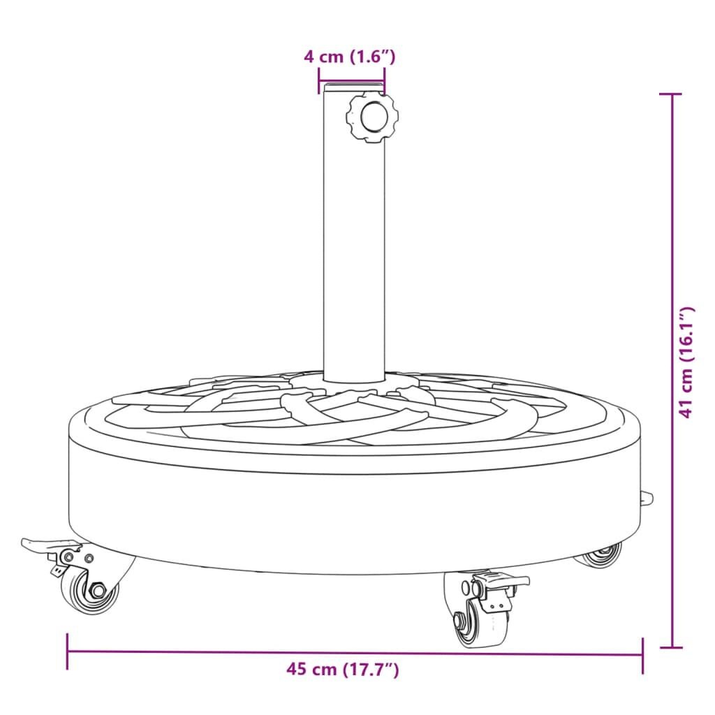 vidaXL Parasolvoet met Wielen & 34% Korting (27kg)