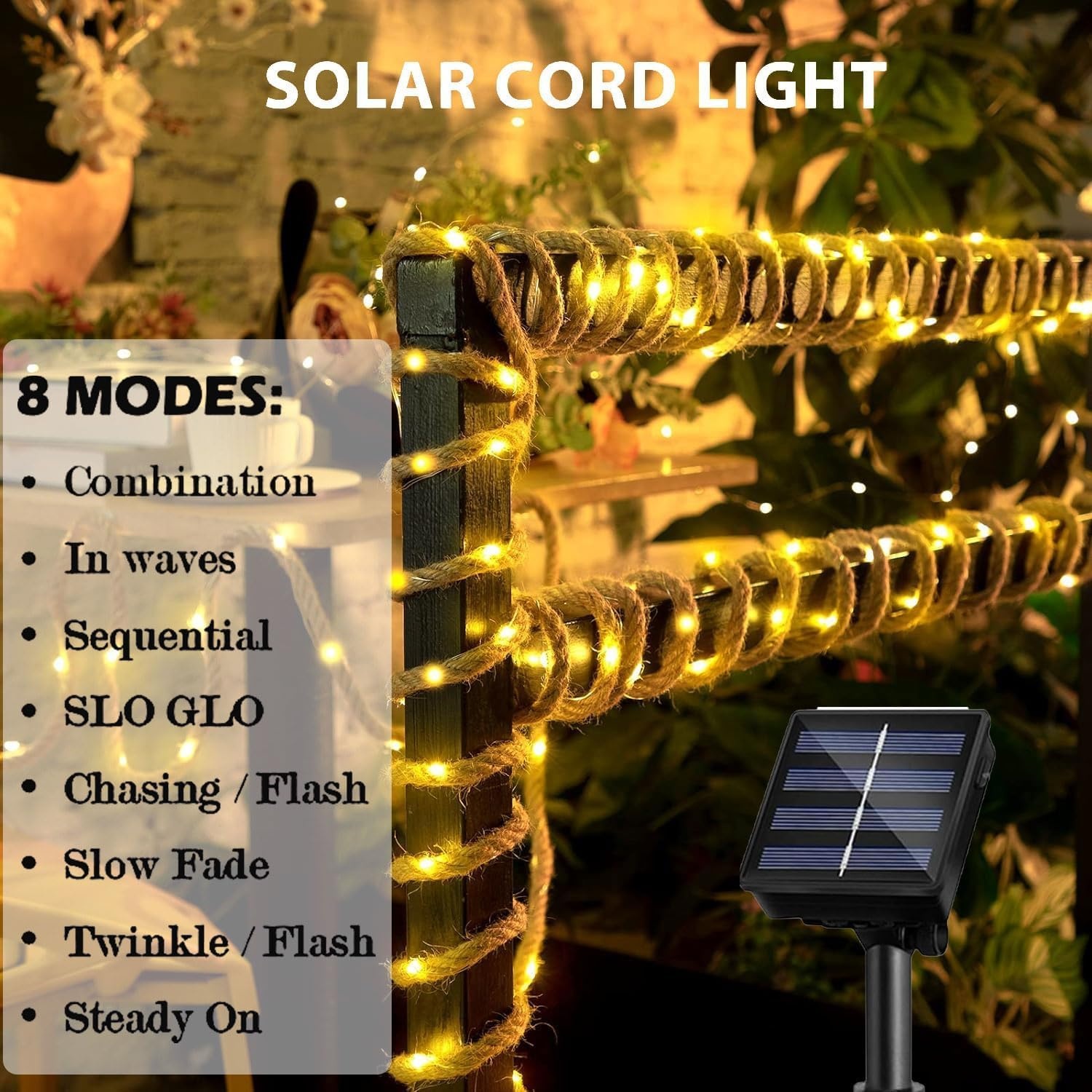 Solarlampen Touw 15m 300 LED Warm Wit - 32% Korting!