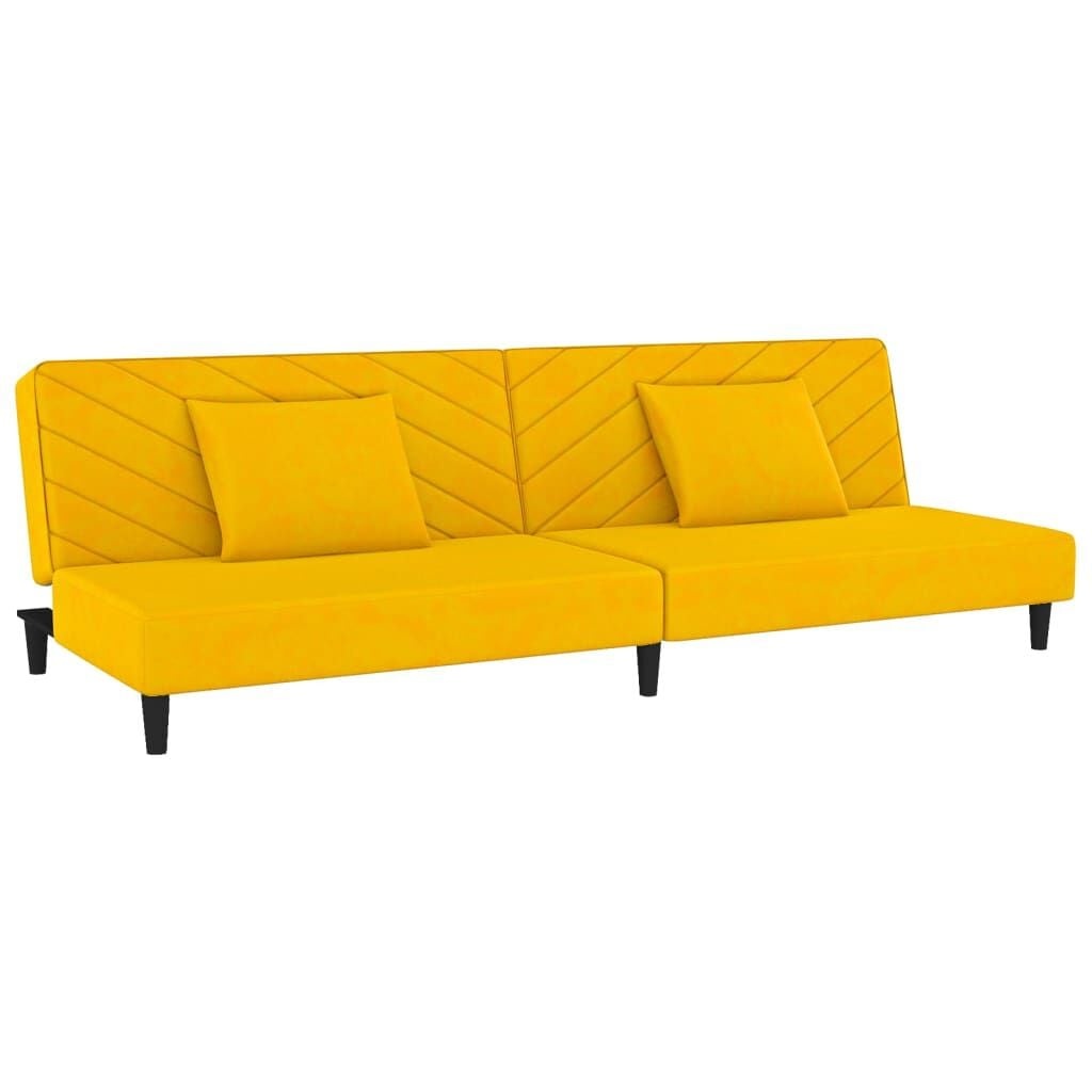 Geel Fluweel Slaapbank (2-zits) - 35% Korting