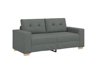 vidaXL Loveseat bank 140 cm stof donkergrijs