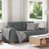 vidaXL Loveseat bank 140 cm stof donkergrijs