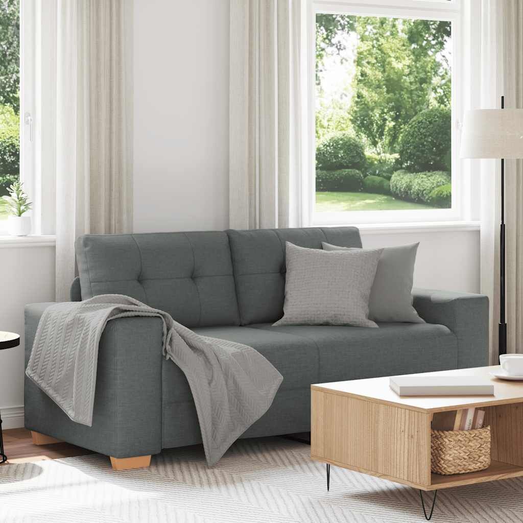 vidaXL Loveseat bank 140 cm stof donkergrijs