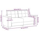vidaXL Loveseat bank 140 cm stof donkergrijs