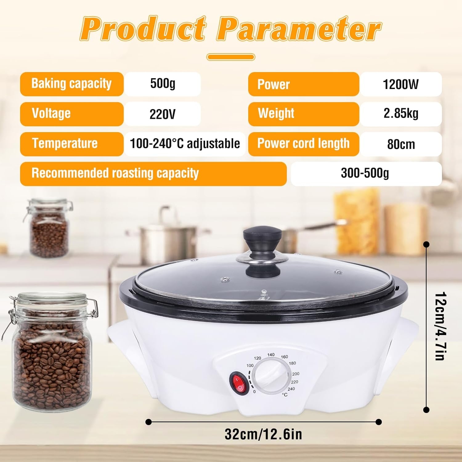 YUCHENGTECH Koffiebrander 500g (54% Korting!)