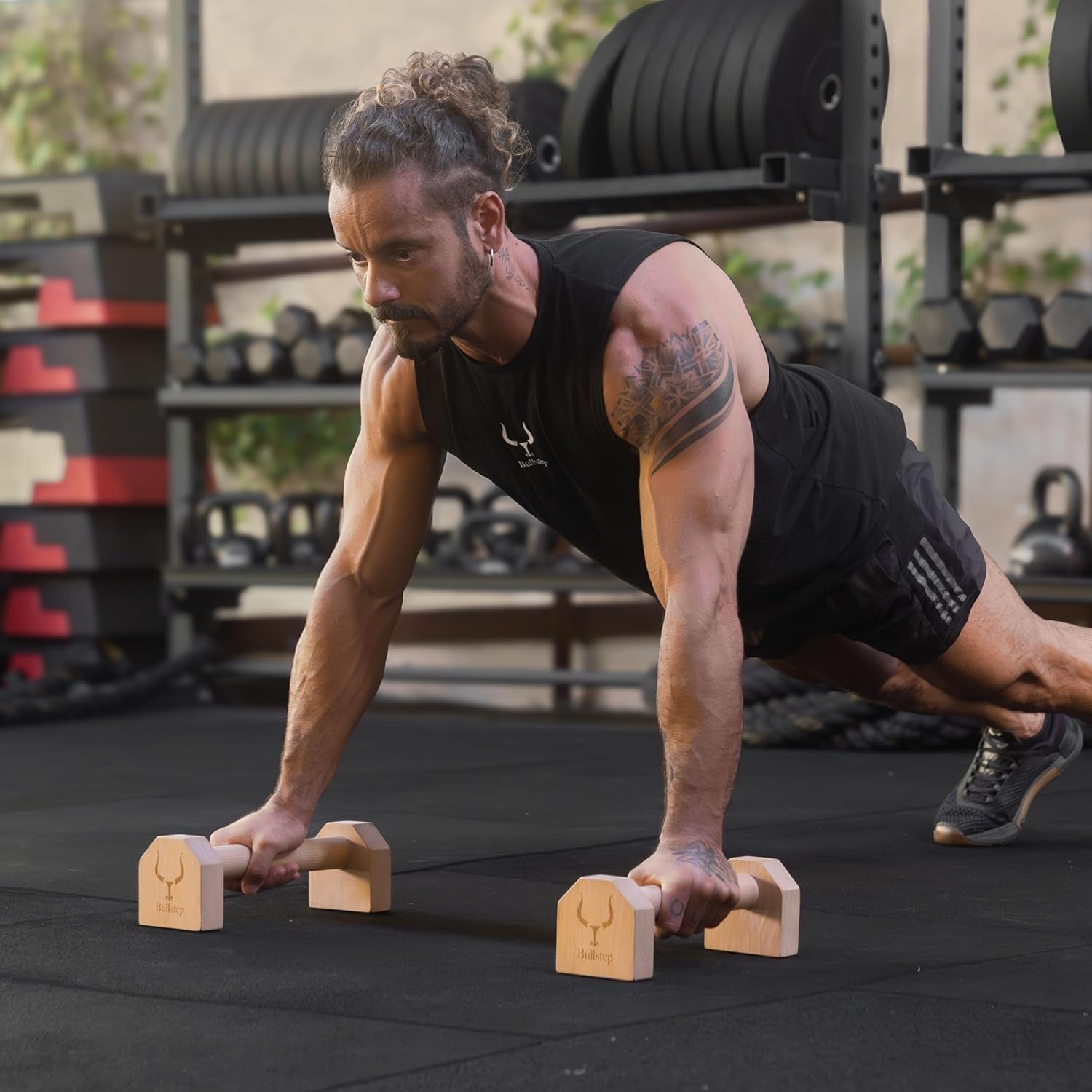 Houten Parallettes | Puch up stands Calisthenics | Handstand Antislip Paralletten voor Gymnastiek, Fitness, Yoga | Handgrepen krachttraining Crossfit-accessoires