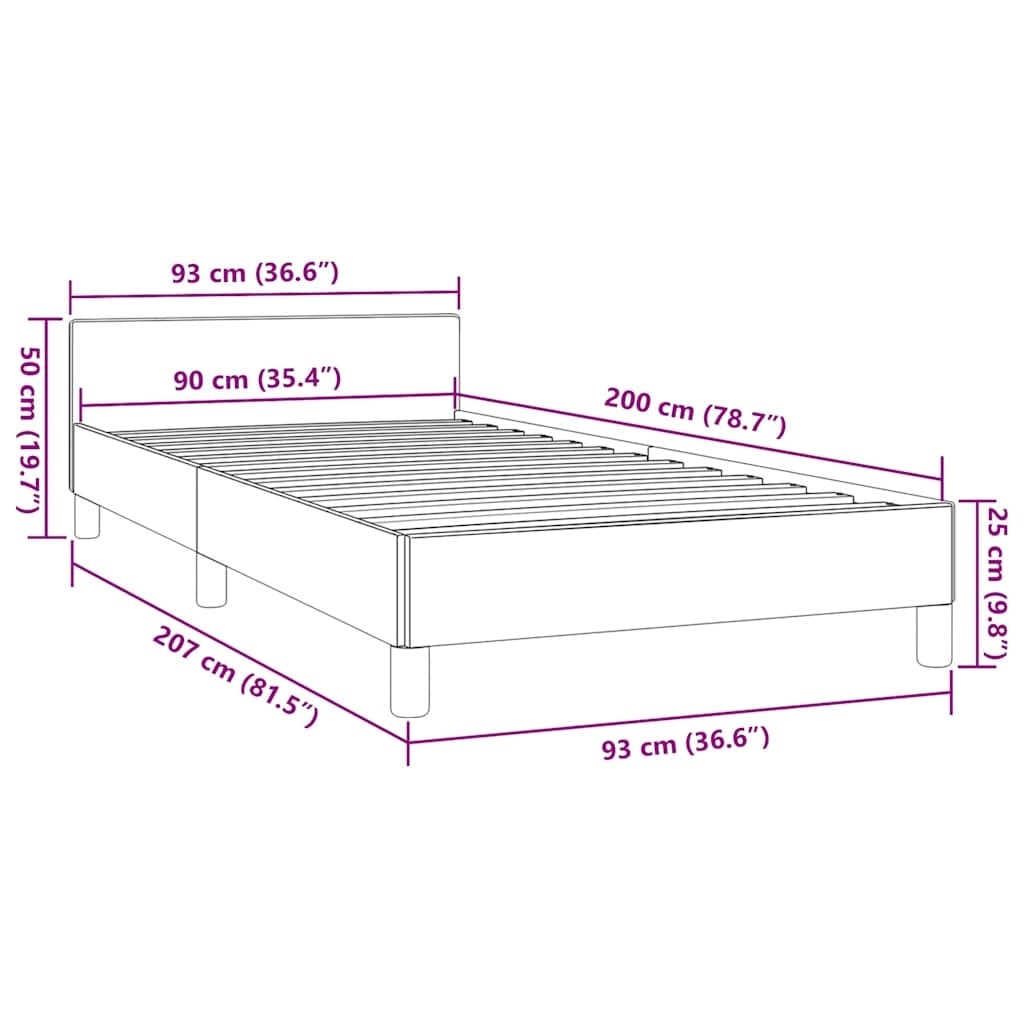 Lichtgrijs bedframe stof 90x200 cm - 52% korting
