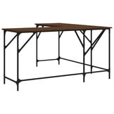vidaXL Bureau 149x149x75 cm bewerkt hout bruin eikenkleur