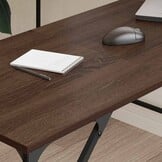 vidaXL Bureau 149x149x75 cm bewerkt hout bruin eikenkleur