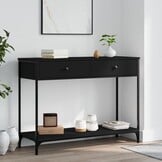 vidaXL Wandtafel 100x34,5x75 cm bewerkt hout zwart