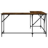 vidaXL Bureau 149x149x75 cm bewerkt hout gerookt eikenkleurig