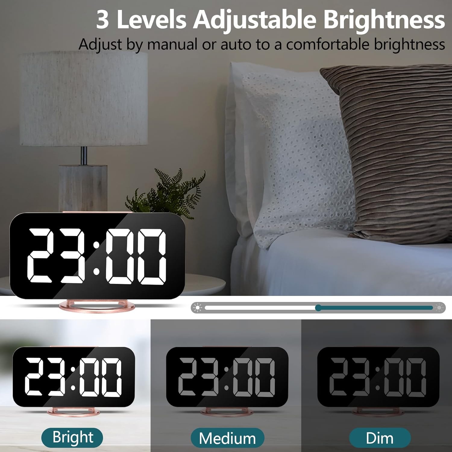 Roségoud Digitale LED Wekker - 32% Korting!
