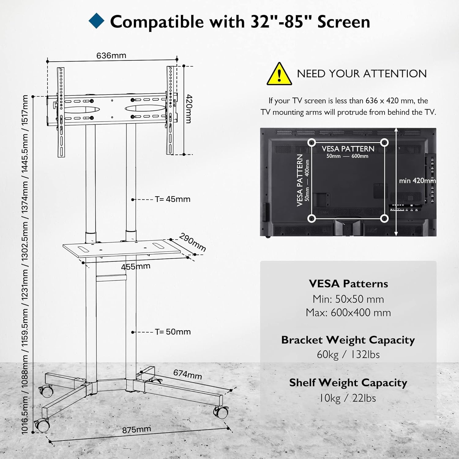 Mobiele TV Standaard 32-85" | 29% Korting