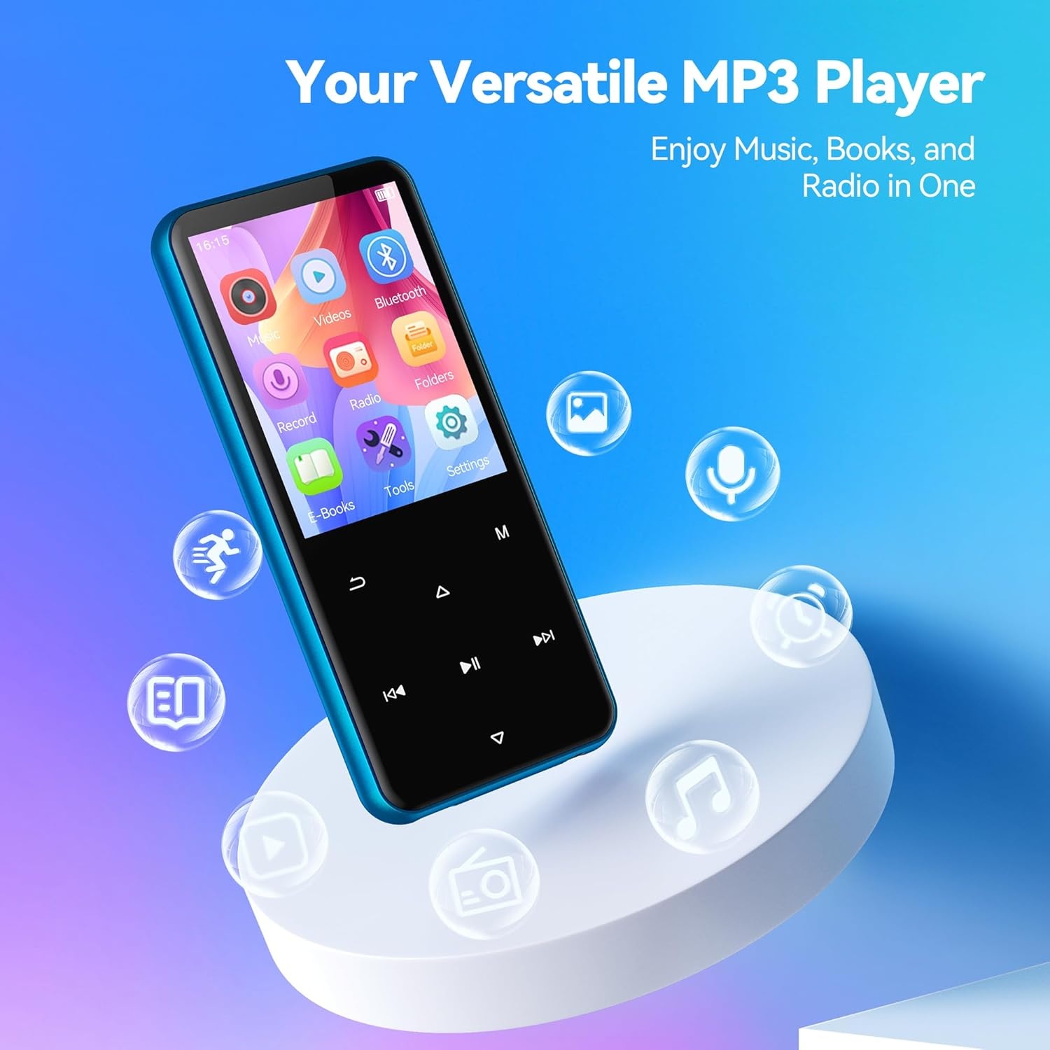 MP3-speler 64GB met Bluetooth 5.3 | Zwart | 29% Korting