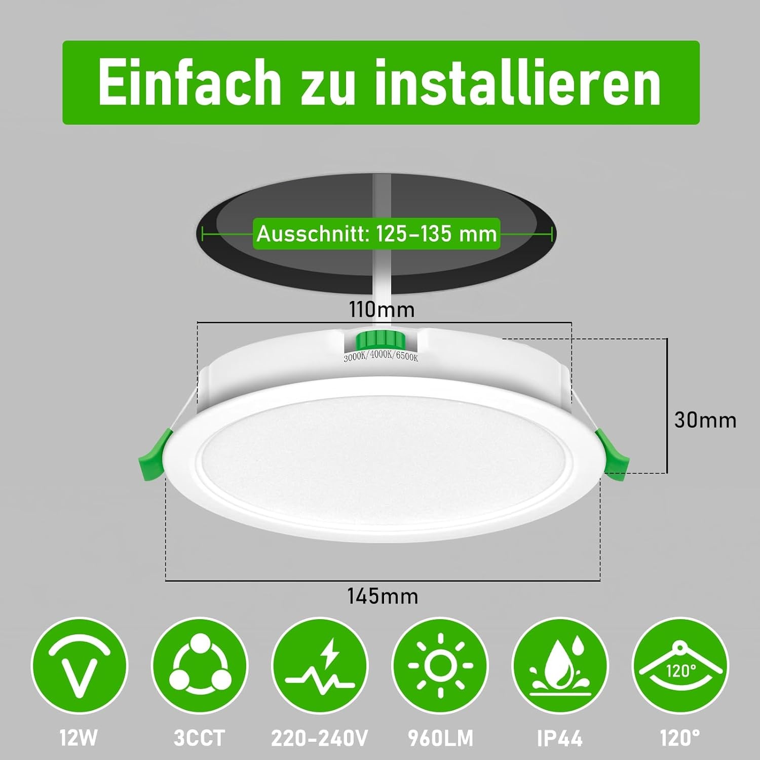 LED Inbouwspots 12W Kleurinstelbaar + 34% Korting | Set van 24