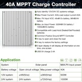 MPPT Solar Laadregelaar 40A (34% Korting!) - 12/24V, 100V PV