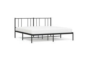 Metaal Bedframe met Hoofdbord Zwart 200x200 cm - 56% Korting