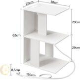 Bijzettafel Wit 53% Korting - Met Laadstation & LED Licht