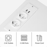Bijzettafel Wit 53% Korting - Met Laadstation & LED Licht