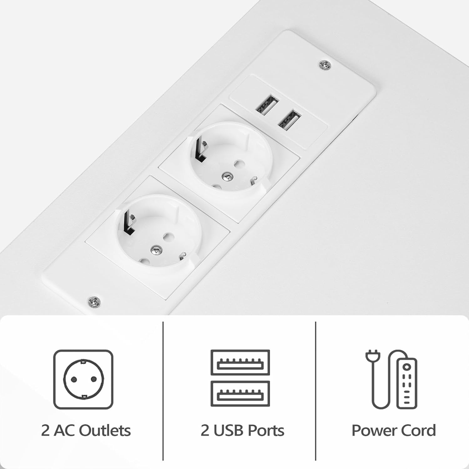 Bijzettafel Wit 53% Korting - Met Laadstation & LED Licht