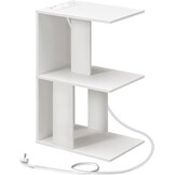 Bijzettafel Wit 53% Korting - Met Laadstation & LED Licht