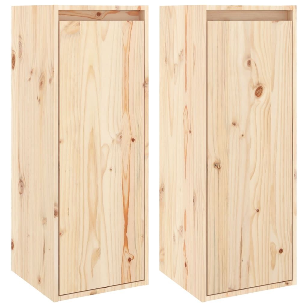 vidaXL Wandkasten Grenenhout (2 st.) 30x30x80 cm - 34% Korting