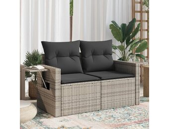vidaXL Tuinbank 2-zits Poly Rattan Grijs - 35% Korting