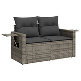 vidaXL Tuinbank 2-zits Poly Rattan Grijs - 35% Korting