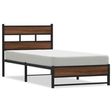 vidaXL Bedframe Metaal Bruin Eiken 80x200cm - 34% Korting!