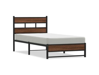 vidaXL Bedframe Metaal Bruin Eiken 80x200cm - 34% Korting!