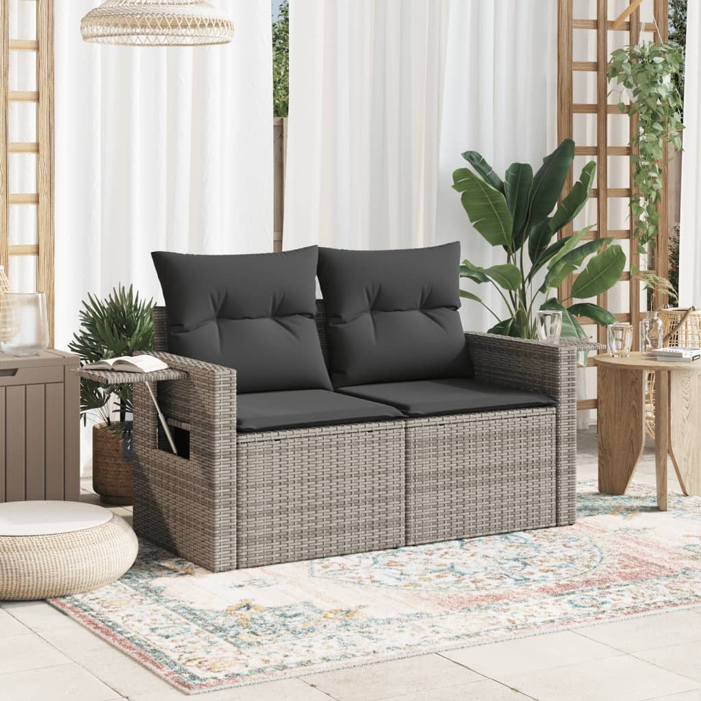 vidaXL Tuinbank 2-zits Poly Rattan Grijs - 35% Korting
